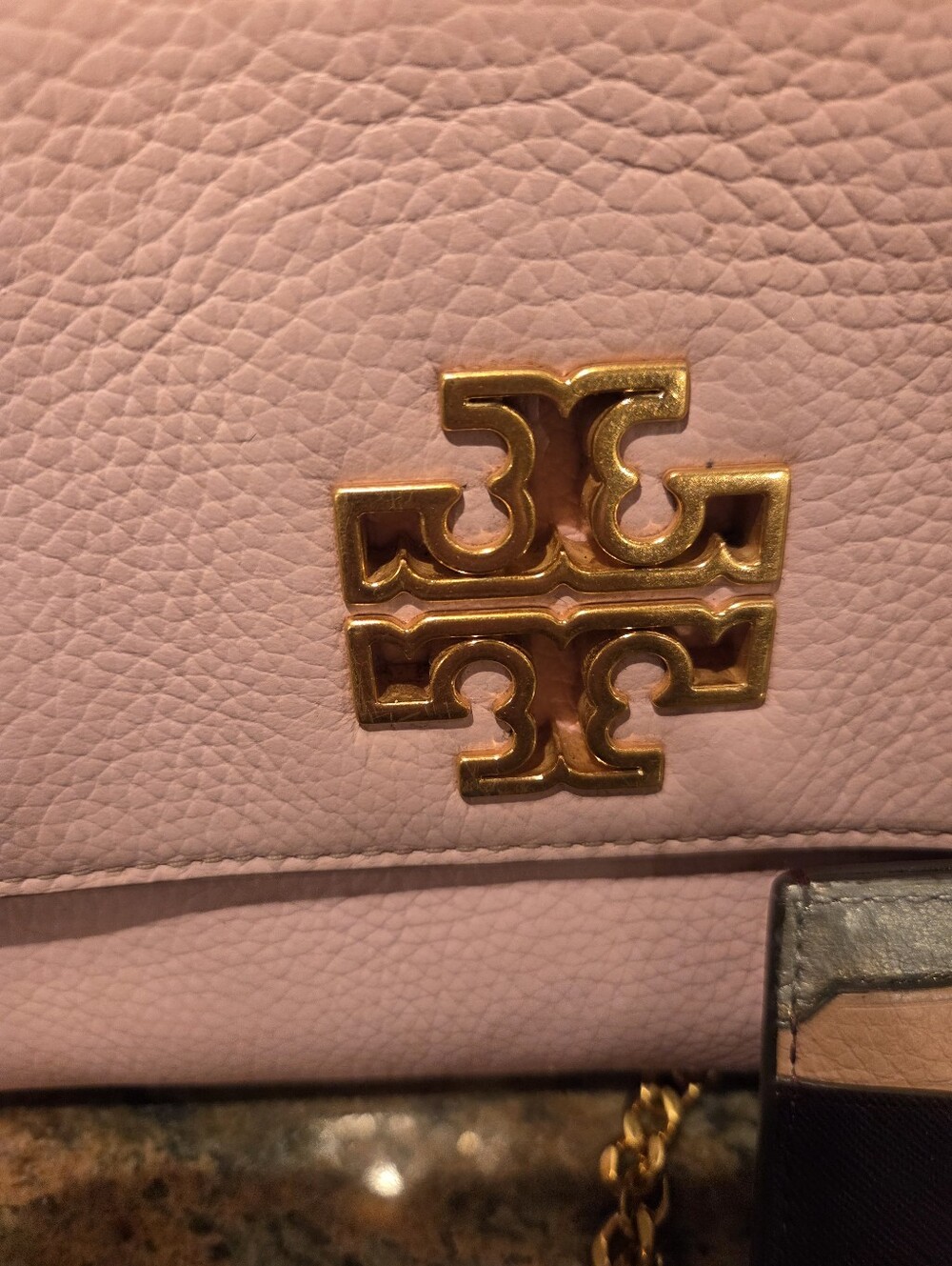 Tory Burch Pink Leather Chain Shoulder Bag with Card Case - Picture 10 of 11